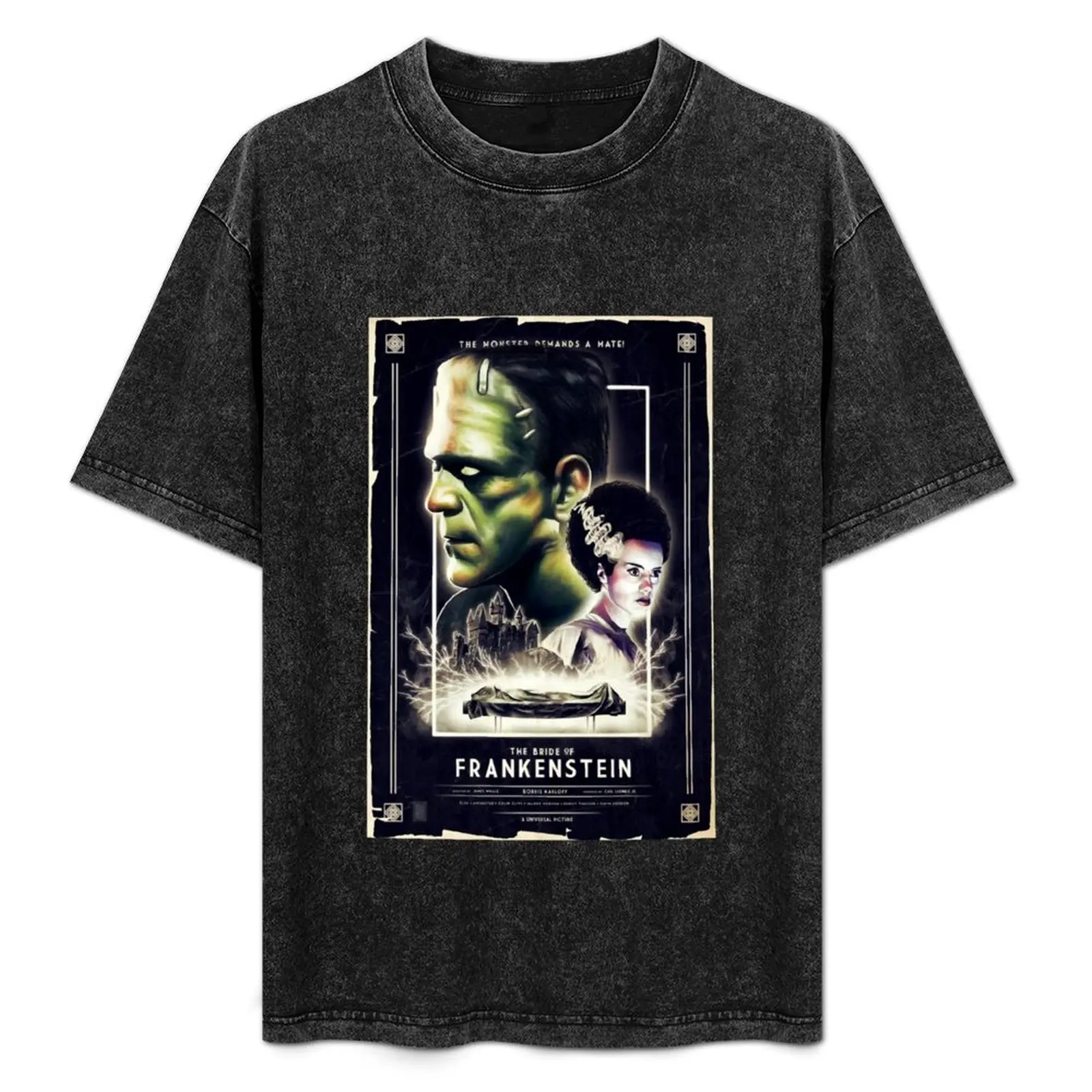

frankenstein and his bride T-Shirt Plus Size Summer Short Sleeve T-Shirt