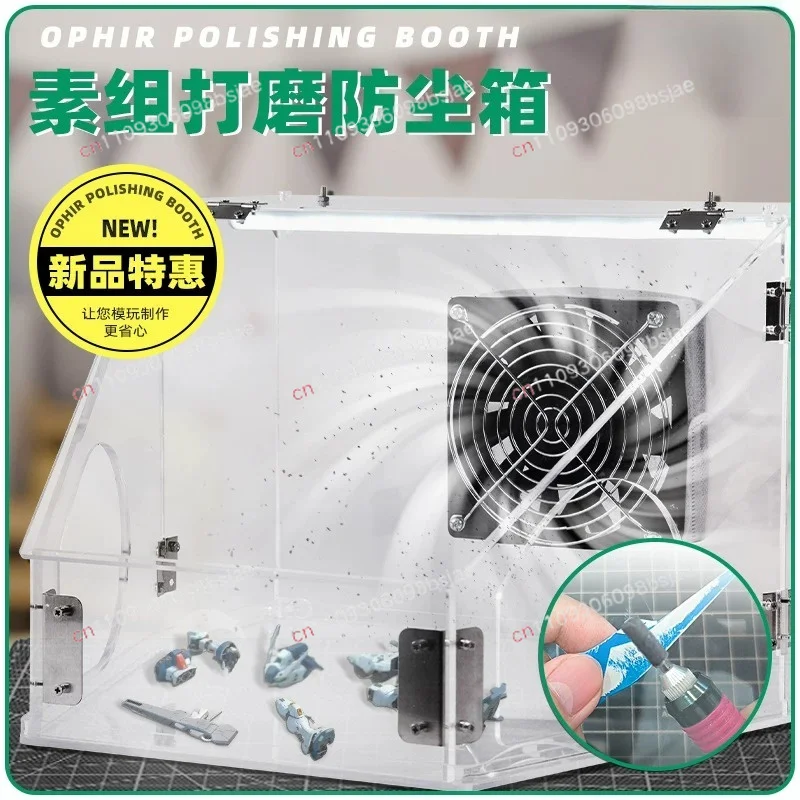 For Sanding and Crafting Projects Engraving Case G5AB Enclosed Grinding Dust Box LED Illuminated Plastic Polishing Work Box