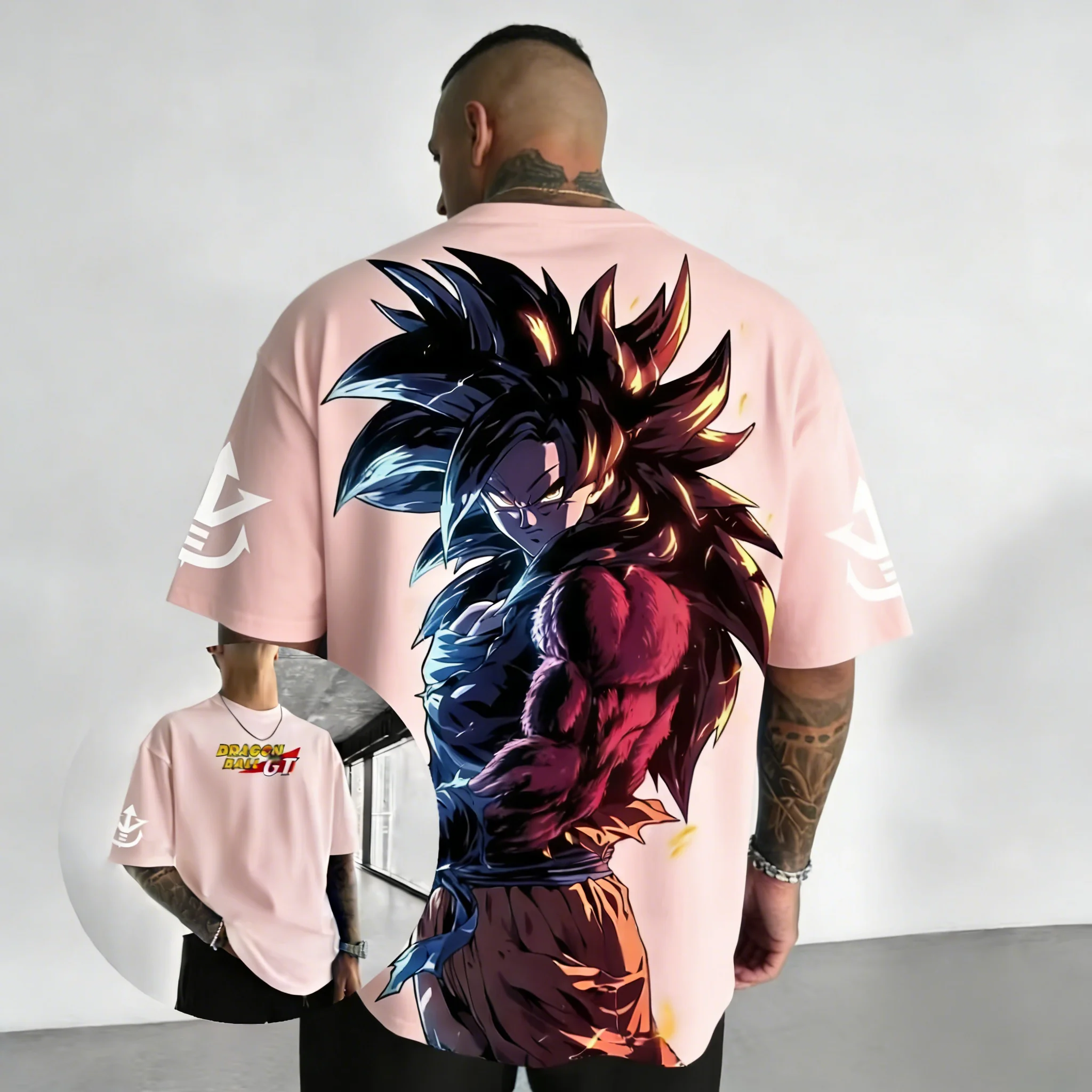 Dragon Ball GT Anime Cotton T-shirt 2026 Summer New Super Saiyan 4 Printed Men's Hip Hop Oversized Casual Short Sleeve Top view 4