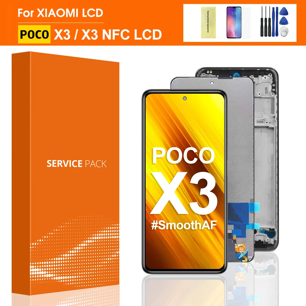 6.67 ''dla Xiaomi POCO X3 wyświetlacz LCD ekran dotykowy Digitizer do POCO X3 Pro NFC LCD zamiennik M2007J20CG wyświetlacz