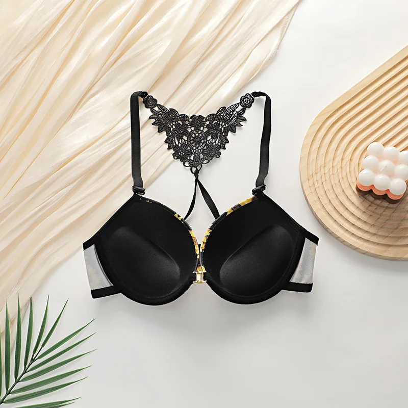 Women's Sunflower Bra Set Push Up Lace Back Lingerie Set 2 Piece Underwear 2026 - Image 3