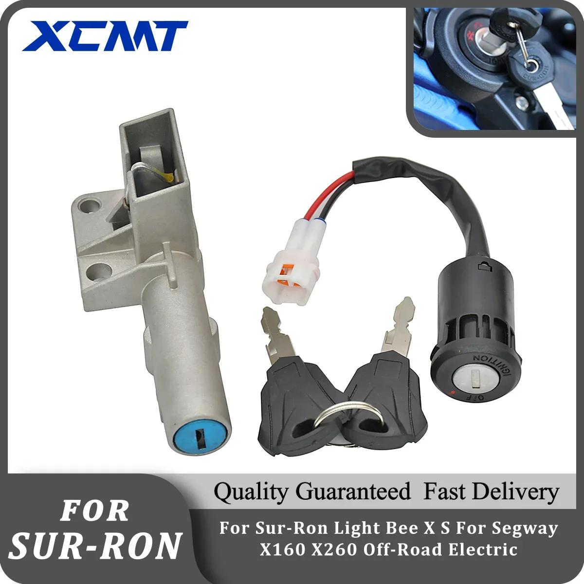 Motocross Battery Box Lock Lgnition Switch Lock Key Set For Sur-Ron Light Bee X S For Segway X160 X260 Off-Road Electric