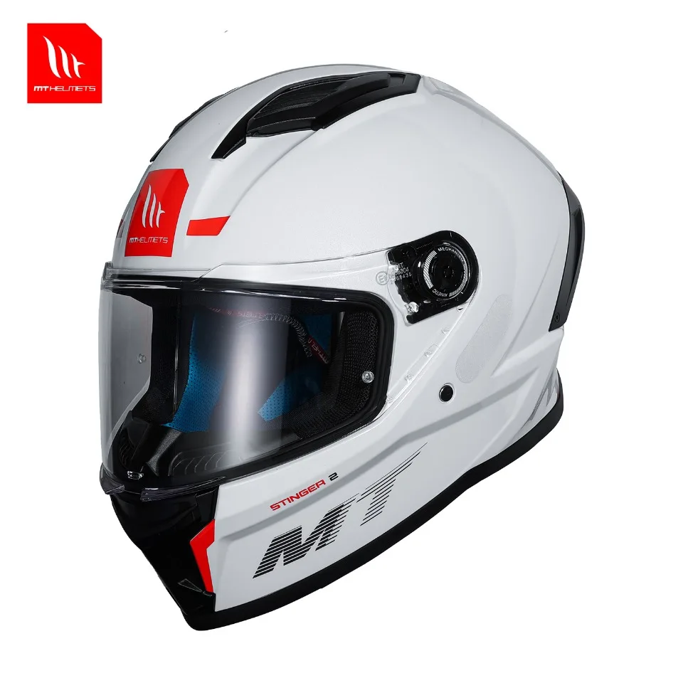 

MOTORCYCLE MT HELMETS STINGER 2 AO GLOSS PEARL WHITE VENTILATION INTERIEUR QUICK DEDUCTION