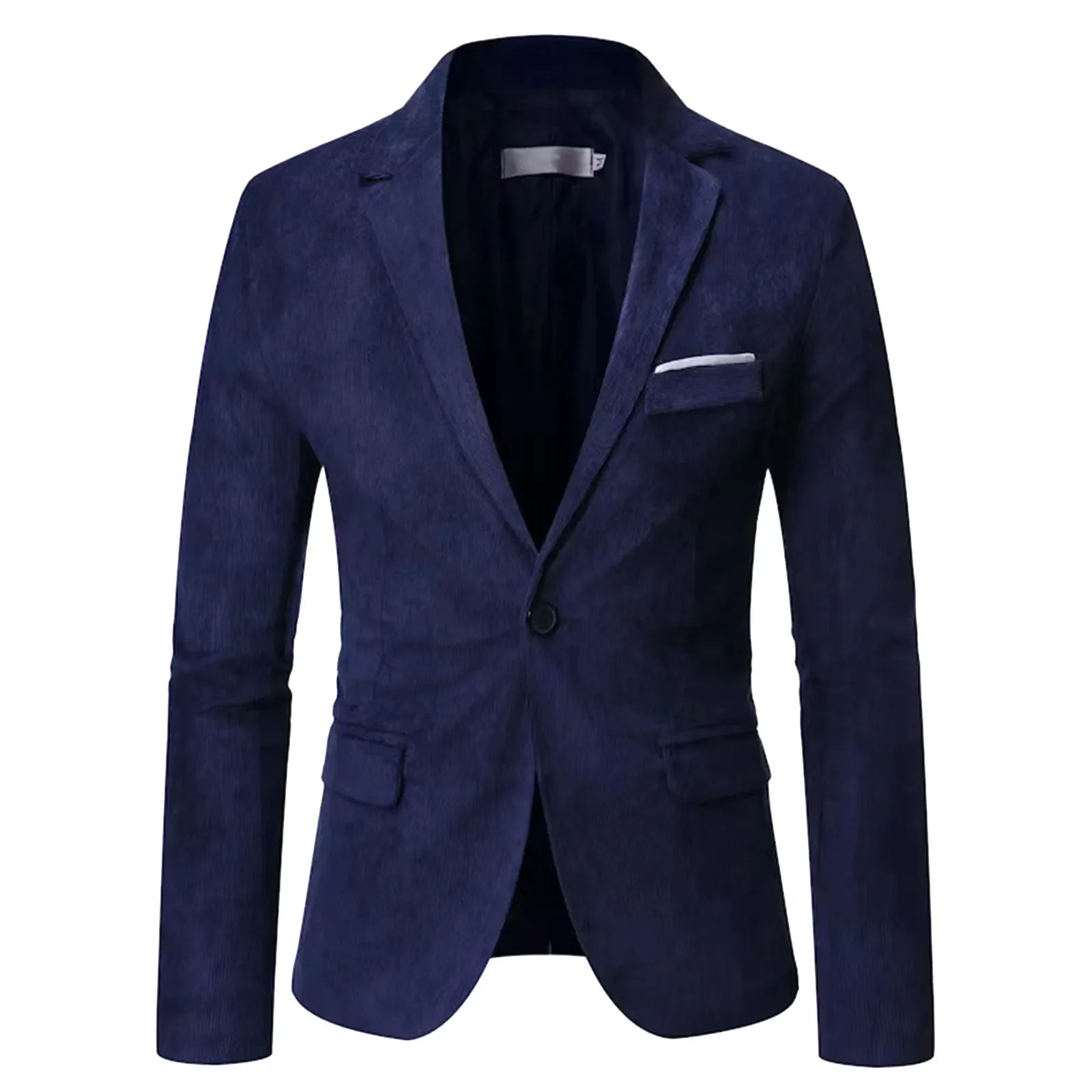 Popular Corduroy Men Blazer Turndown Collar Plus Size Slim-fitting Button Suit Jacket Comfy Men Coat for Office Blazer For Men