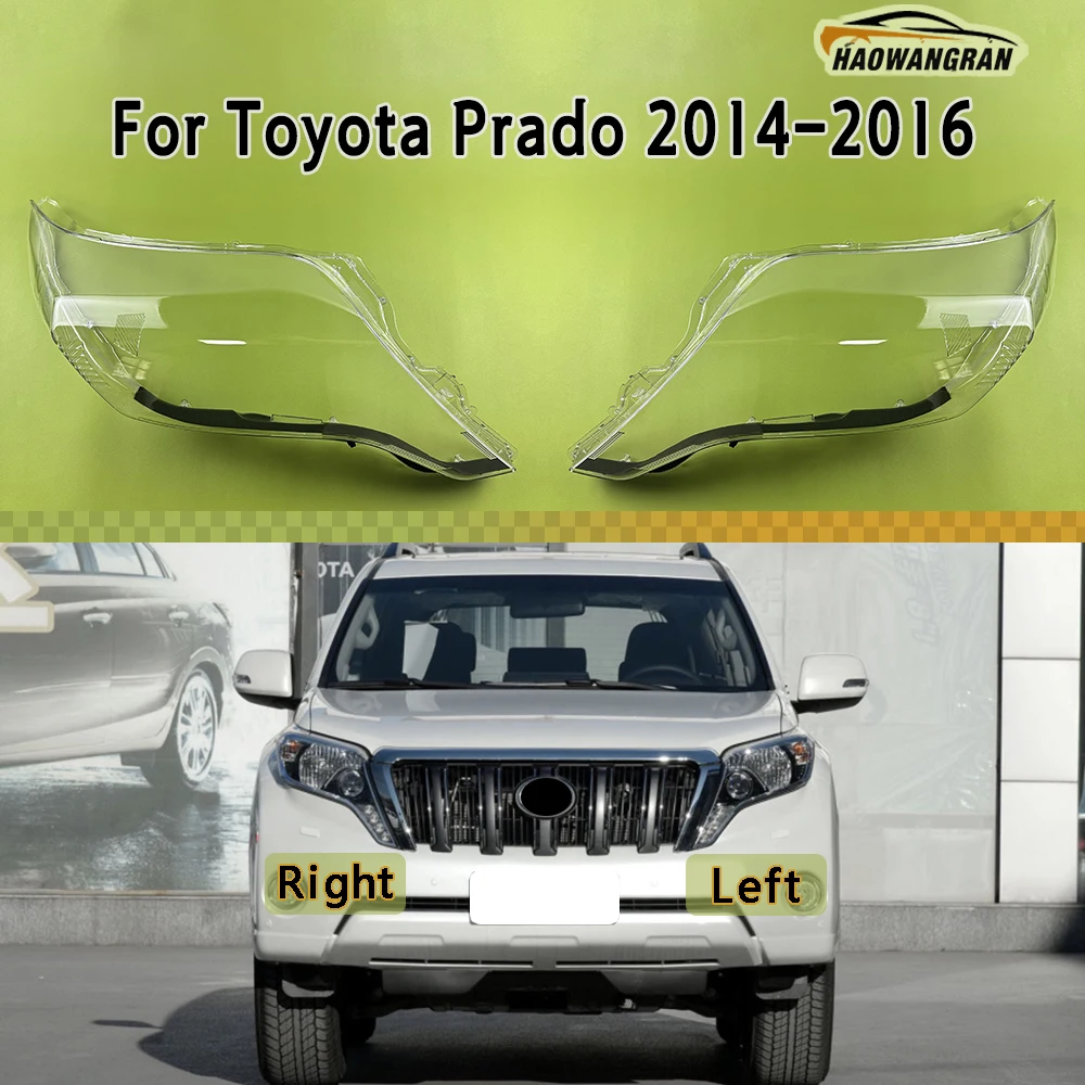 

For Toyota Prado 2014 2015 2016 Car Front Headlight Cover Transparent Lampshade Plexiglass Replace Original Lens Shell