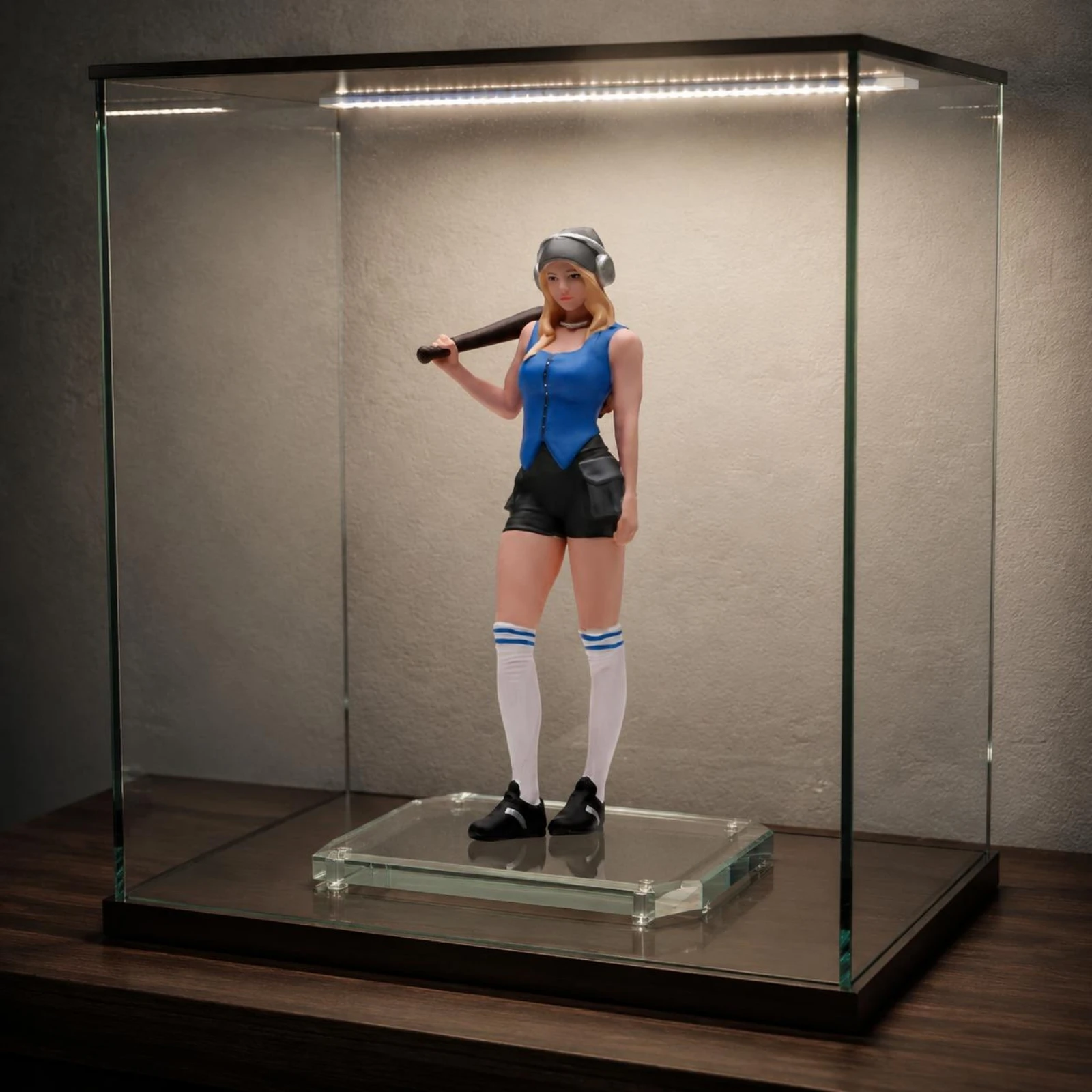 Scene Figure Figure Raised Arm Hand-Painted Figure Female Character Figurine over-Ear Headphone Miniature Resin Statue Fine