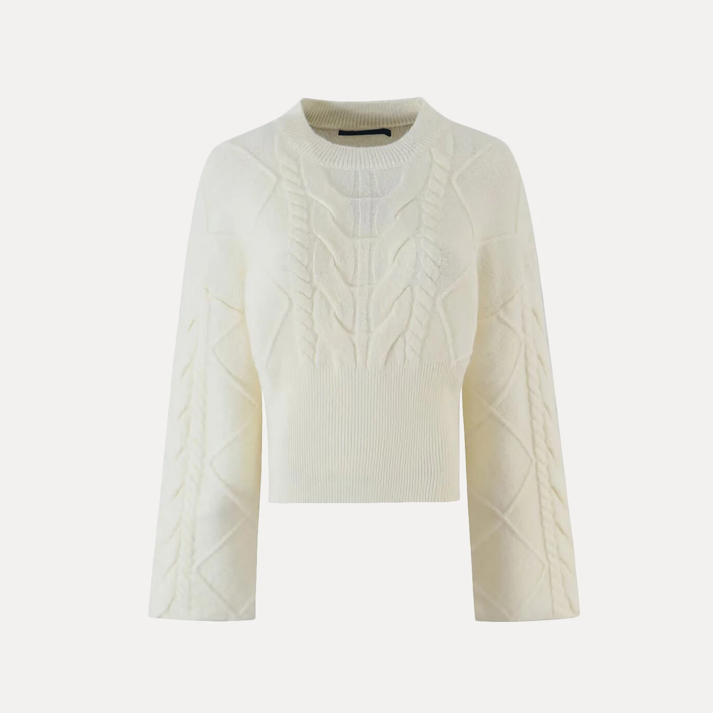 Women's Fashion Knitted Sweater Casual Loose Fit Long Sleeve Turtleneck Two-Color Straight Sleeve Waist-Cinching Twist Design
