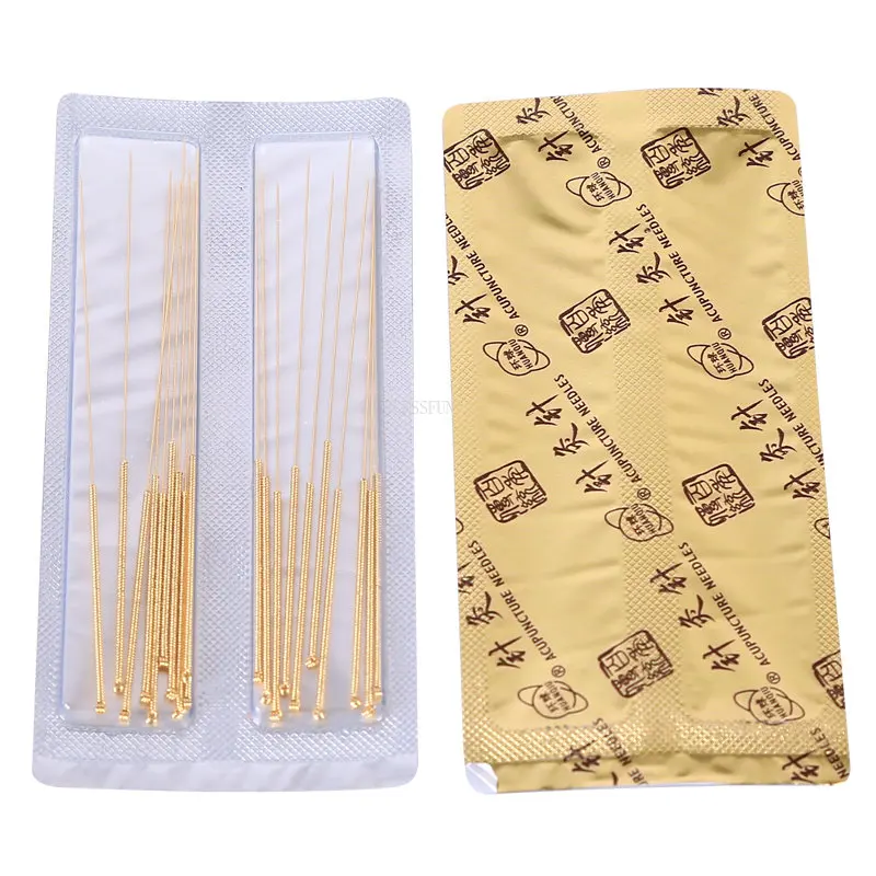 Full Gold-plated Acupuncture Needles Reusable Chinese Medicine Gold Needle Low Allergic Sterile Beauty Needle Non-disposable