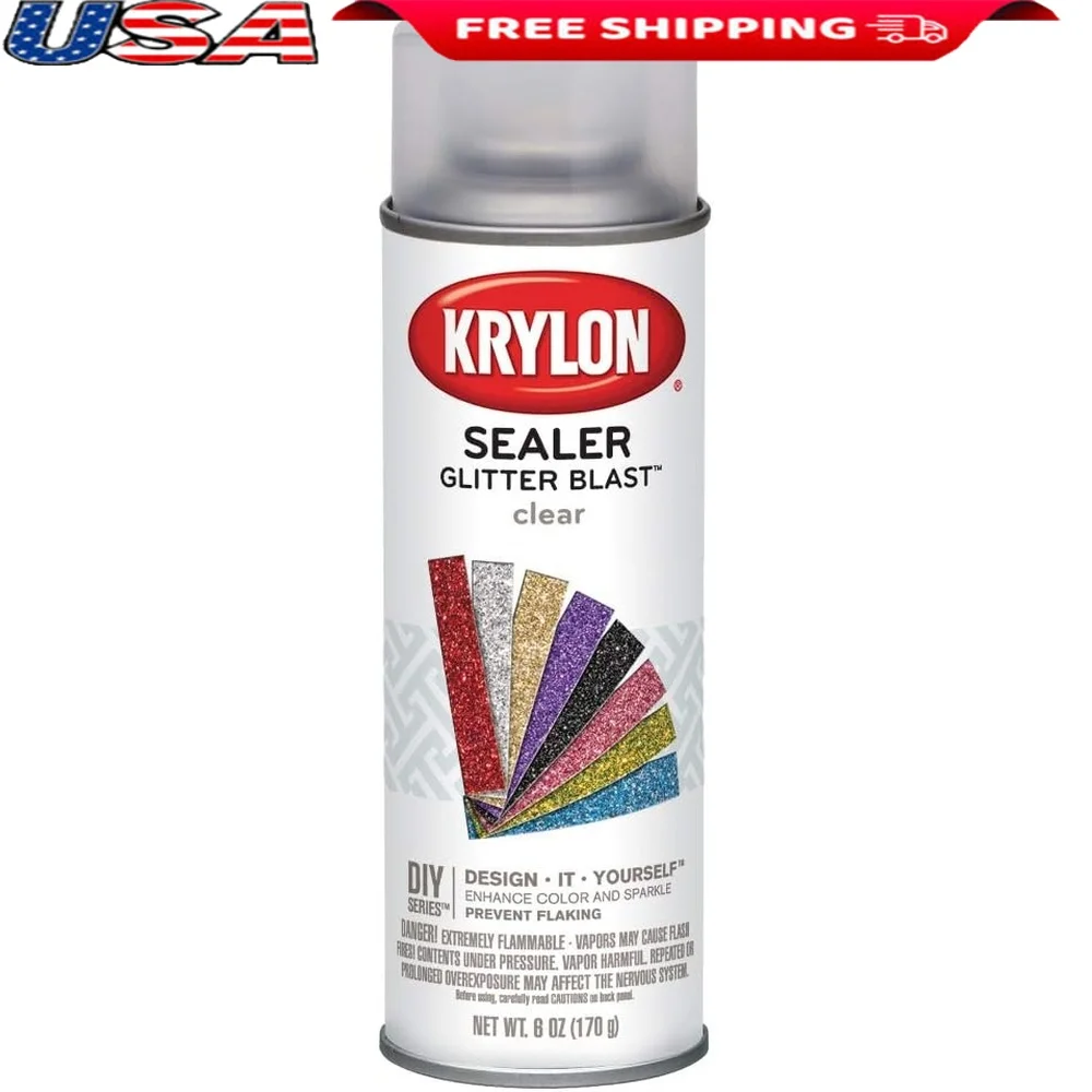

Fast Drying Clear Sealer Glitter Blast Spray Paint Crafts Durable Finish Works on Most Surfaces Mess Free Application 6 oz