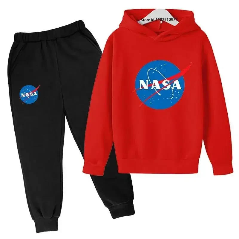 NASA Children\'s Hoodie +Pants Boys Sets Sweatshirt Printing Toddler 3-12 Year Girls Clothing Leisure Coat Spring Trend Outfits