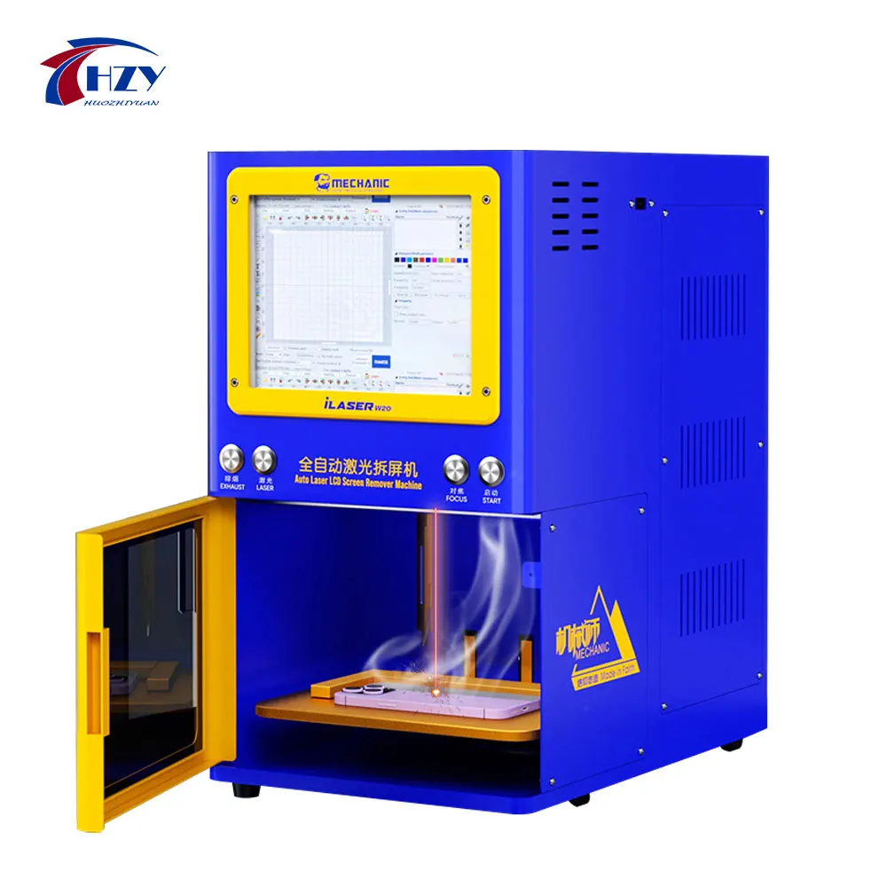 

MECHANIC ILaser W20 20W IPhone Back Glass Fiber Laser Machine 1064nm Built-in Smoke Purification System For LCD Screen Remover