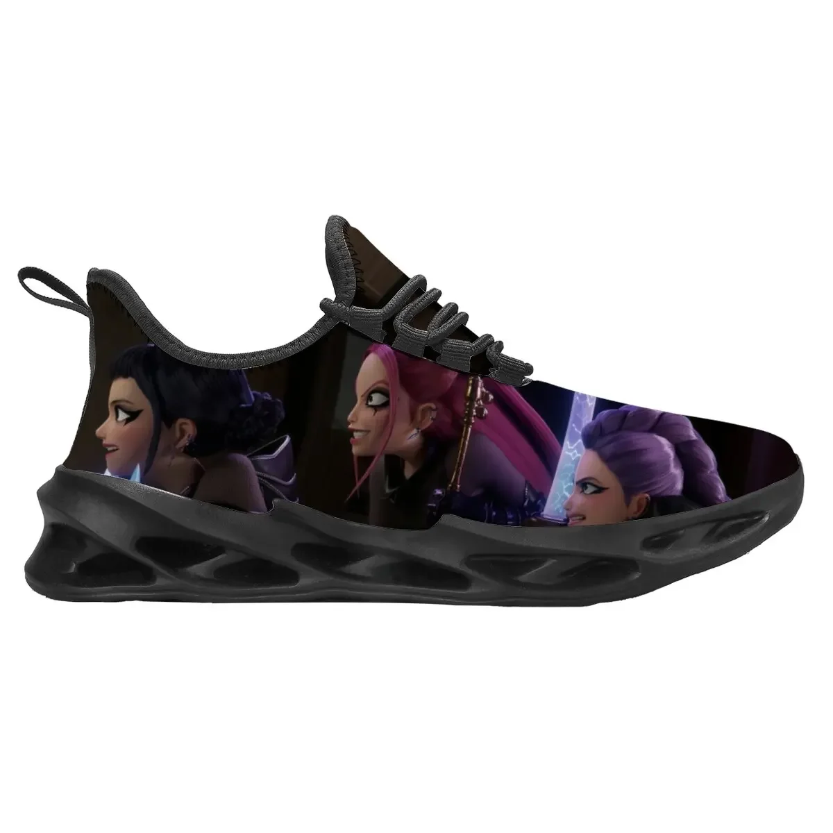 

Large-sized Couple's Flat Woven Sports Shoes with Round Head Color-blocking Animation Pattern Design From The Witch Hunter Team