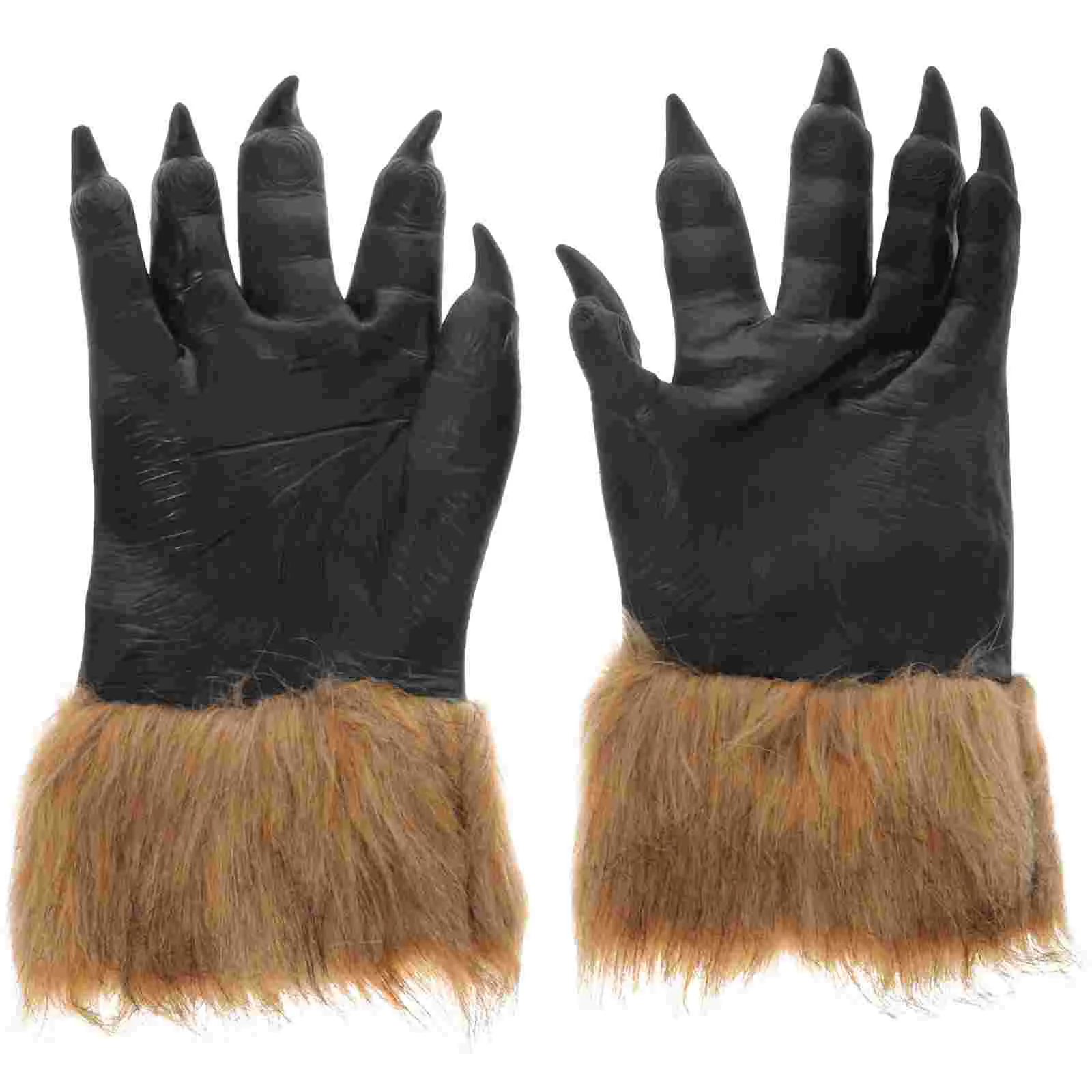 2 Pcs Halloween Wolf Gloves Claw Paw Party Cosplay Decorative Accessories Prank Props Scary