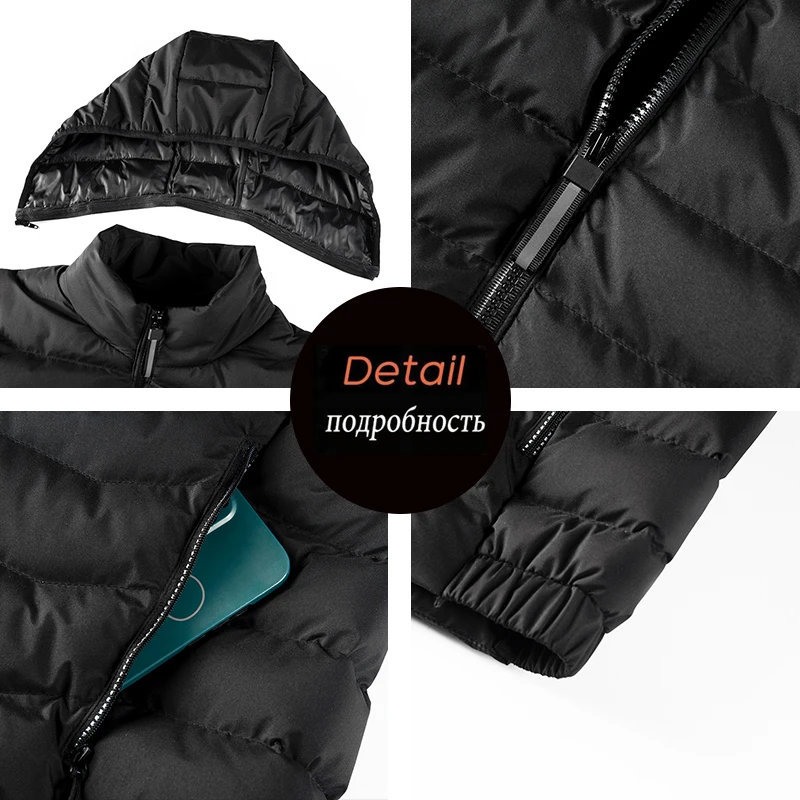 Men Winter New Thick Warm Waterproof  Parkas Jackets Coat Men Autumn Outwear Casual Windproof Hooded Detachable Hat Parkas Men