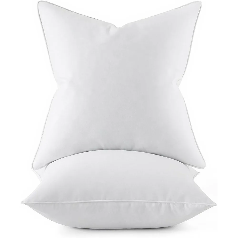 

22x22 Pillow Inserts, Pack of 2 Down Feather Premium Throw Pillows with Cotton Fabric for Bed Couch Living Room Sofa