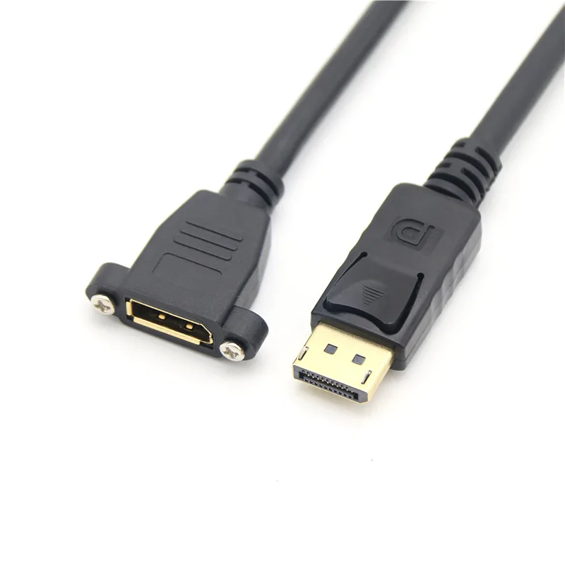 V 1,2 4K x 2K DP Männlich zu Weiblich M/F Displayport stecker auf Displayport Buchse panel Mount Verlängerung Kabel 0,3 m