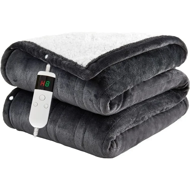 Heating Blanket, 8 Hours Automatic Off 10 Rapid Heating Levels, Machine Washable Sherpa Heating Blanket, Overheat Protection