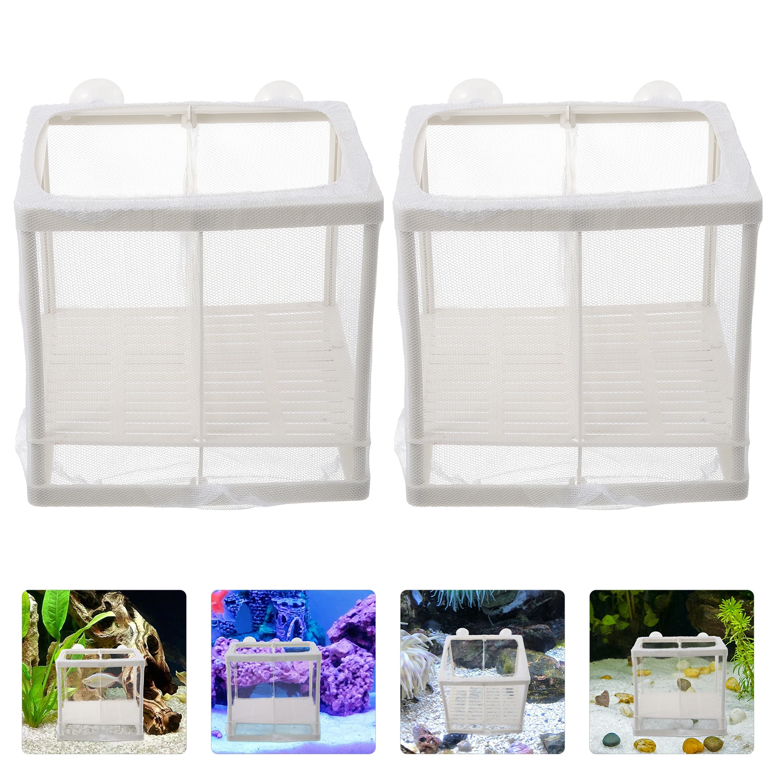 

2pcs Breeding Fry Box Tank Hatchery For Pregnant Newborn Protection Aquarium Separator Fish Isolation Case Guppy Betta Breeding