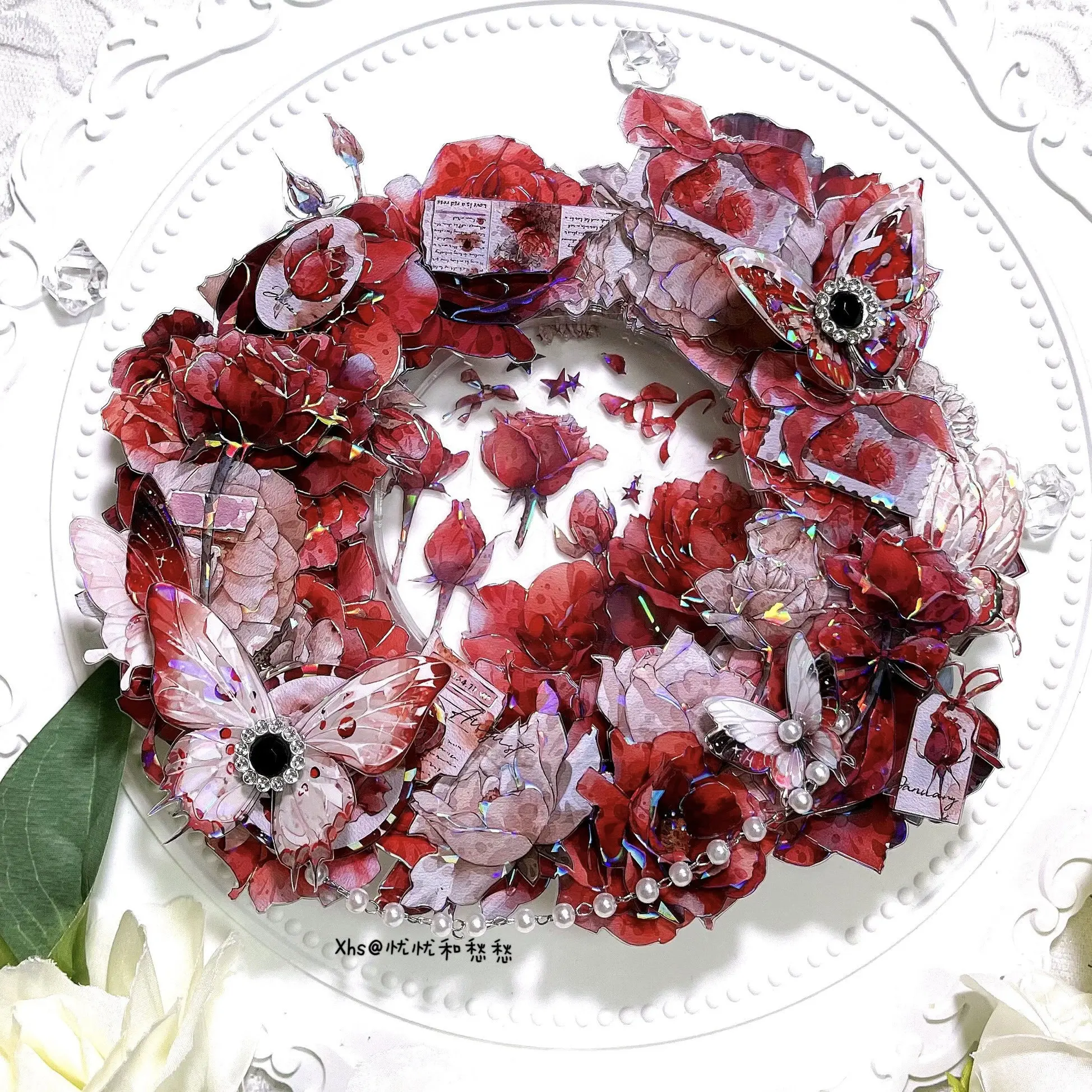 

Декоративная лента Washi PET 3.25 дюйма, 1 рулон, серия Quiet Garden, цвета: Quiet Rose, Shiny Light, Red Day And Night, для дневников и декора Polco