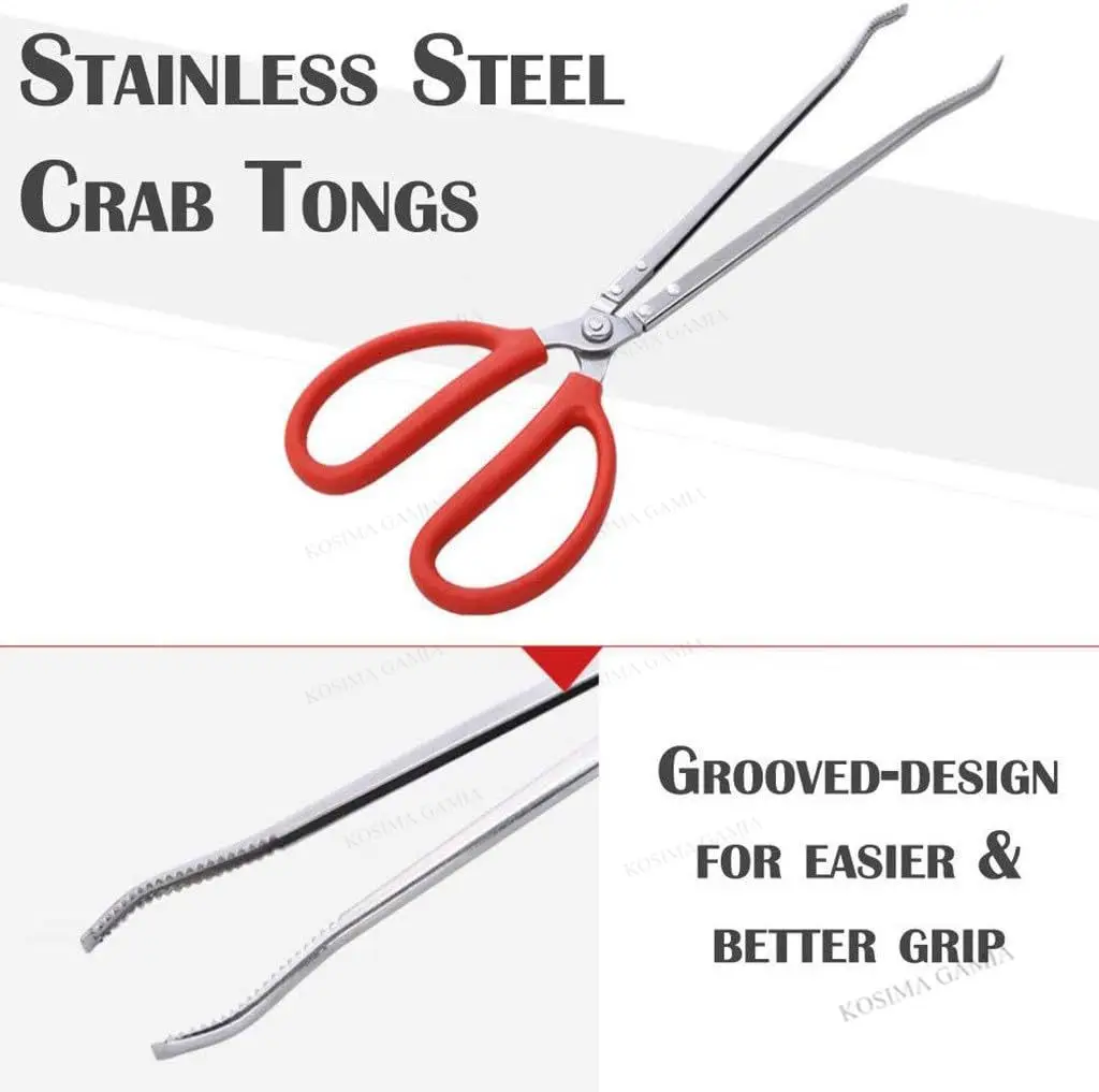 38/52cm Müllzange Krabbenfänger Schmerlenzange Rutschfestes Werkzeug Langer Fischfänger Professionelles Outdoor-Angelzubehör – Detail 6