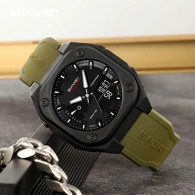 SKMEI Creative Chrono Waterproof Wristwatch Outdoor Military Double Display Digital Electronic Watch Fashion Watch For Men Women