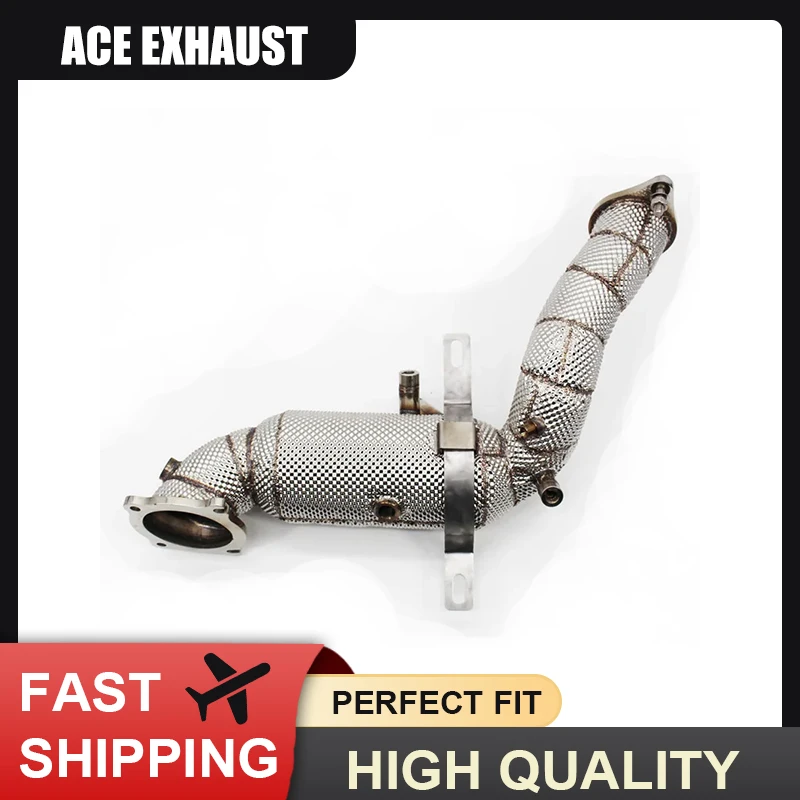 

Auto Exhaust Parts for Maserati Ghibli 2.0T SUS304 Sports Downpipe with heat shield Free Flow Exhaust Pipe with catalysis