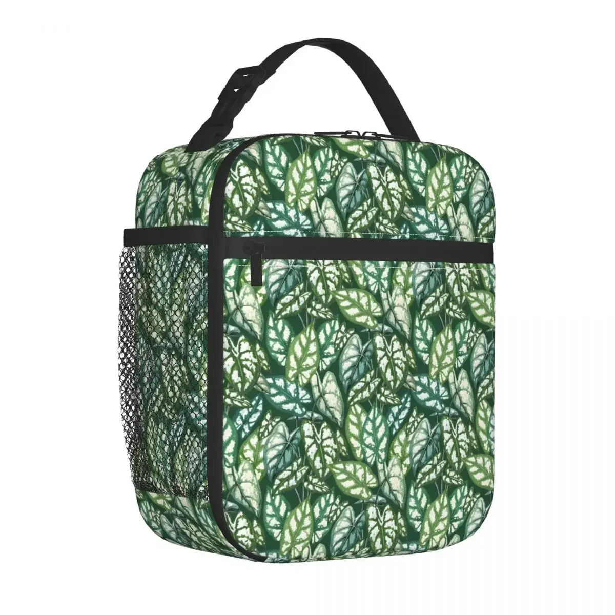 

Lunch Bag Green Plant Portable Lunch Box For Unisex Tropical Leaves Outdoor Picnic Cooler Bag Fashion Oxford Tote Food Bags