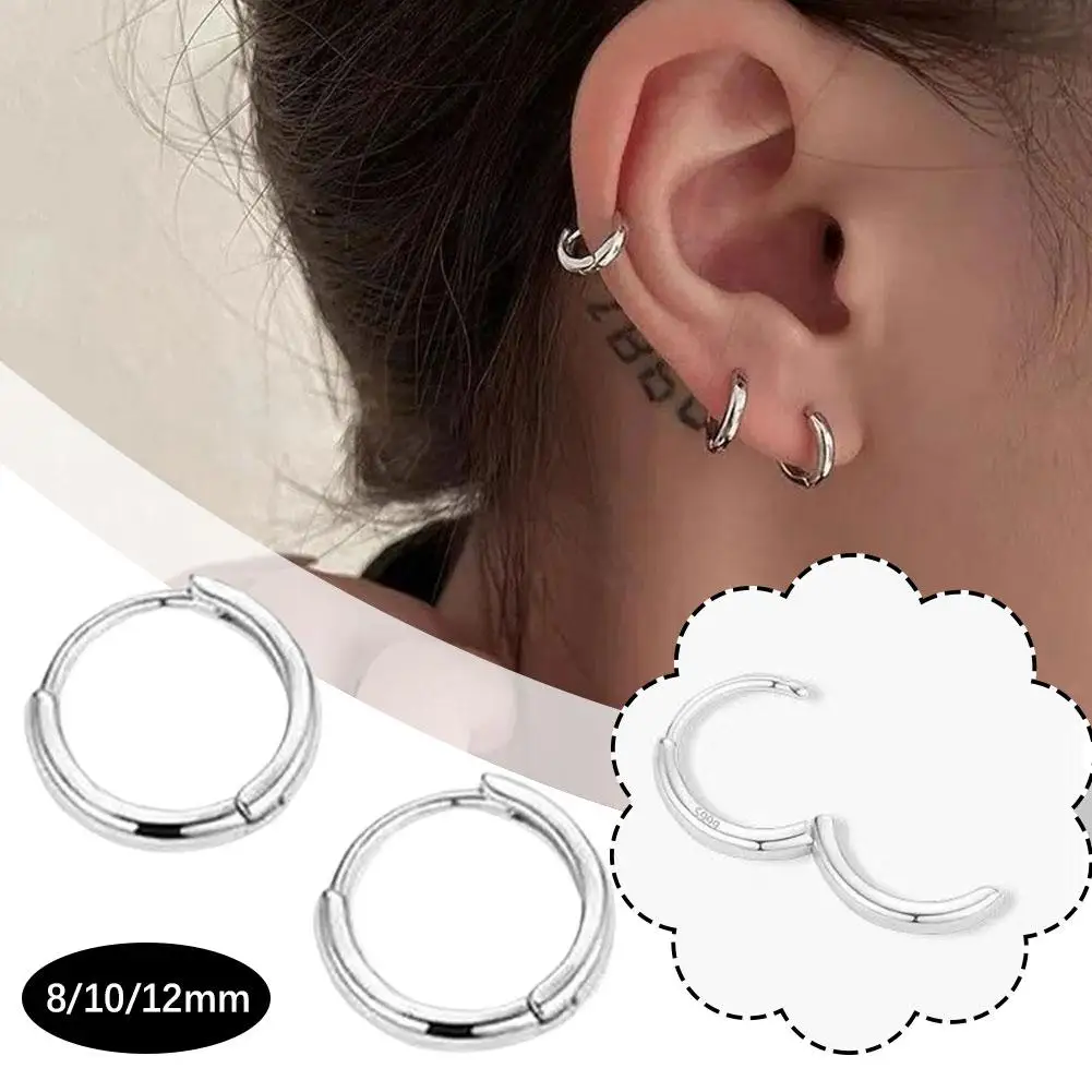 8/10/12mm Stainless Steel Round Circle Hoop Earrings For Women Gold Color Tiny Helix Hoops Ear Piercing Loop R6e1