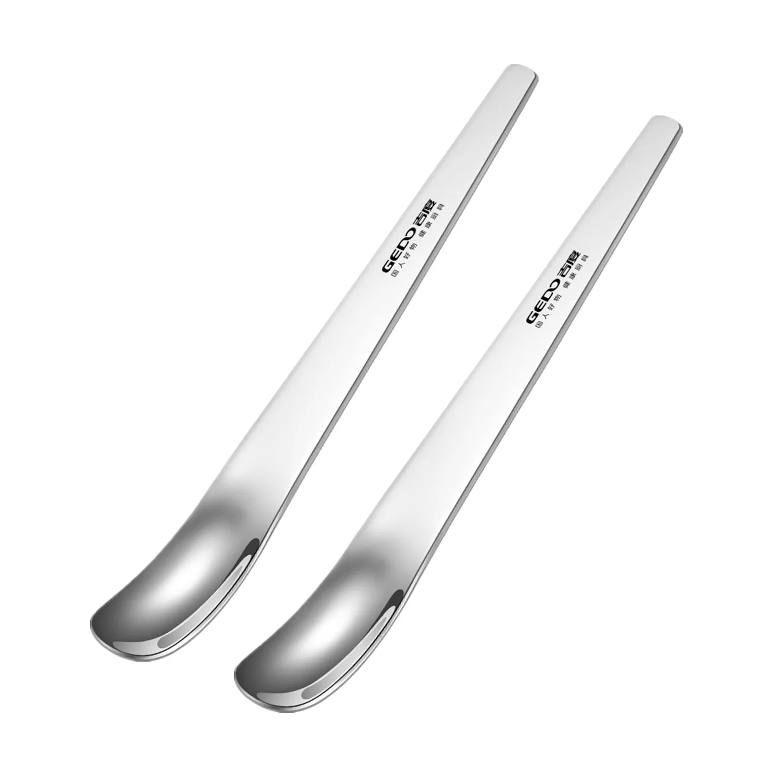 

2 Pieces Of Certification Pure 304 Stainless Steel Dessert Spoon Fashion Design Afternoon Tea Cake Cutlery Ice Cream Scoop