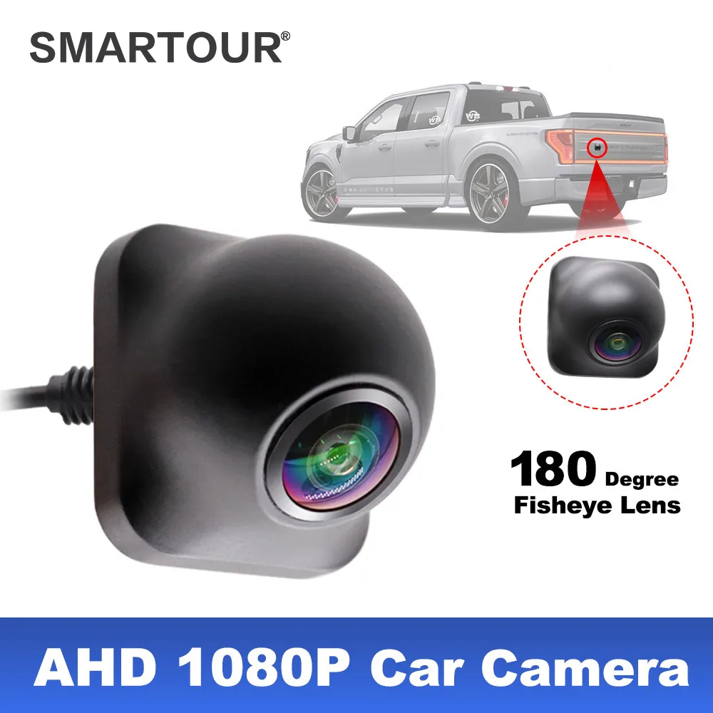 SMARTOUR 4K 180° Fisheye Lens 1920x1080P HD AHD Vehicle Rear View Reverse Camera Vertical installation Black Car Camera