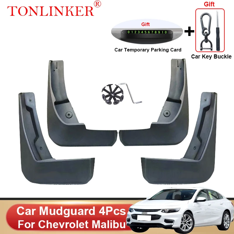 TONLINKER Car Mudguard For Chevrolet Malibu Sedan 2016 2017 2018 Mudguards Splash Guards Front Rear Fender Mudflaps Accessories