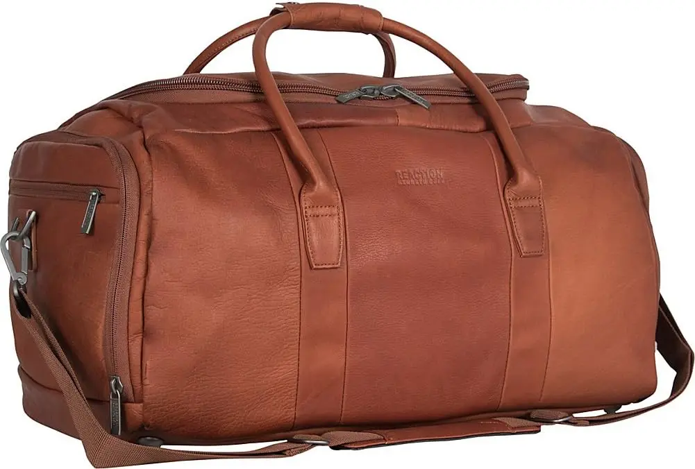 

Duff Guy Colombian Leather 20' Single Compartment Top Load Travel Duffel Bag, Cognac