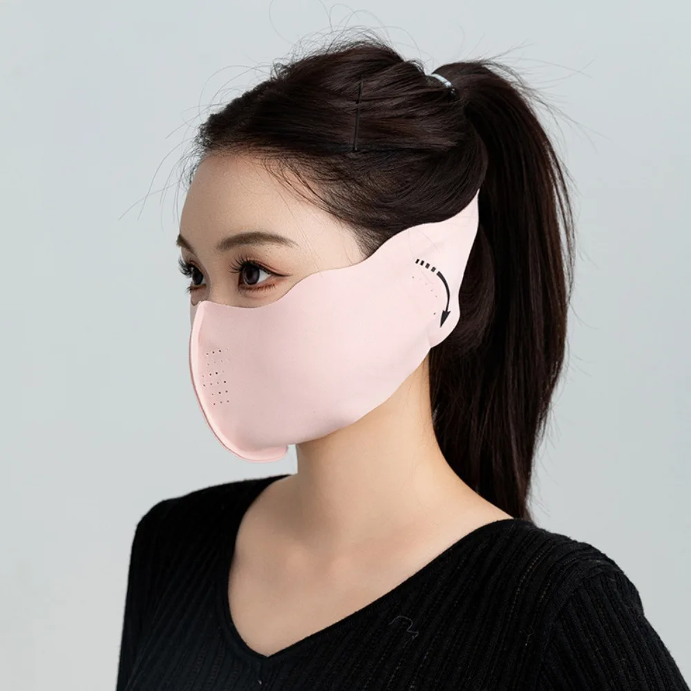 Mascarilla facial cálida para mujer, orejera gruesa a prueba de viento dos en uno, transpirable, 3D, protección para los oídos, otoño e invierno
