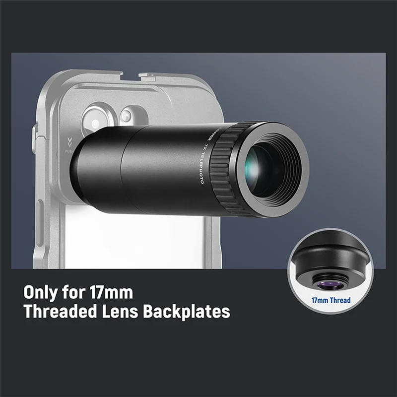

【Hot-Selling!】Phone Lens 17Mm 7X Macro 7X Macro 17Mm Telephoto Lens For 17Mm Baseplate Phone Cage