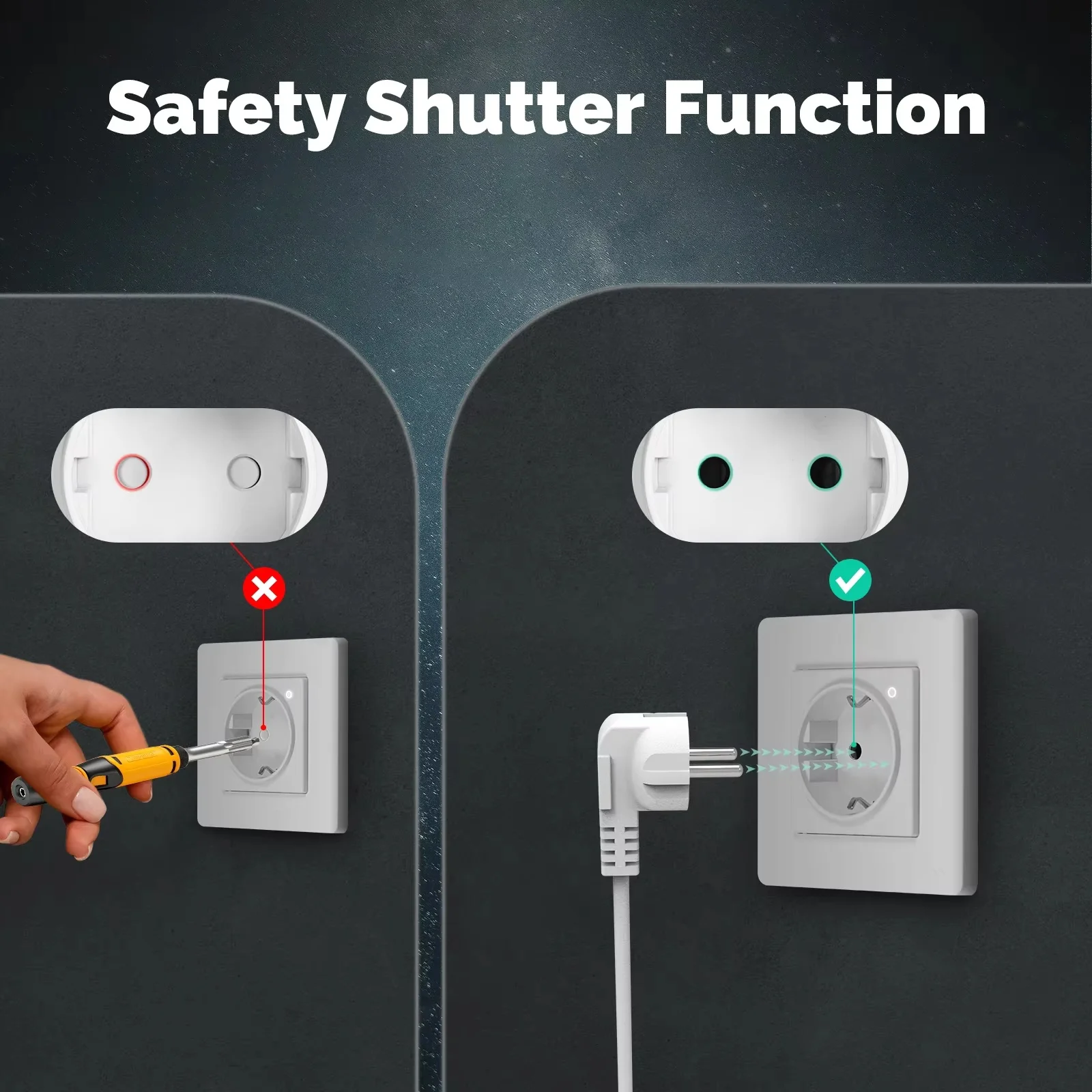 

MOES Tuya ZigBee Smart Wall Socket EU Embedded Outlet Energy Monitor Indicator Voice Cotrol Alexa Google Home App Remote Control