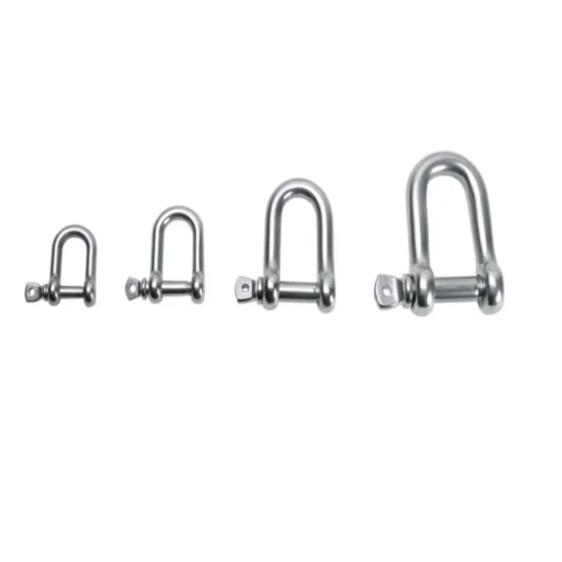 1pcs M4 M5 M6 M8 M10 Chain D Rigging Shackle for Boat , 304 Stainless Steel Dee Type rigging , snap shackle