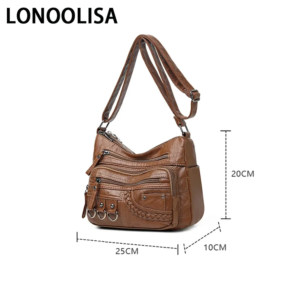 Vintage Pu Leather Luxury Purses and Handbags 2024 High Quality Women\'s Bag Design Multi-pocket Ladies Crossbody Shoulder Bags