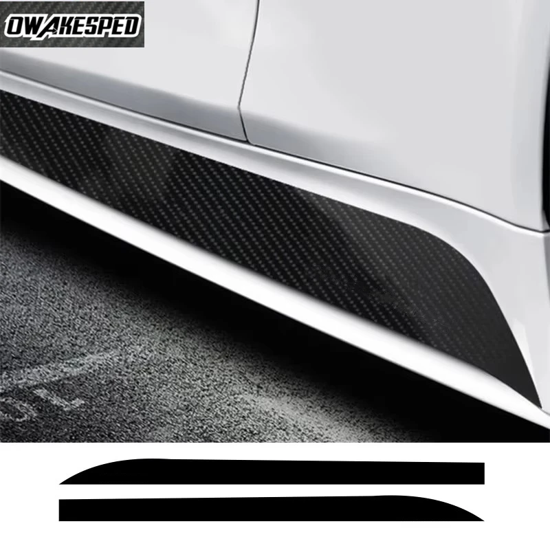 Car Door Side Skirt Sill Stripes Carbon Decals Styling stickers For BMW 1 series 3 series F20 F21 F30 F31 M Packet E90 E92 E93