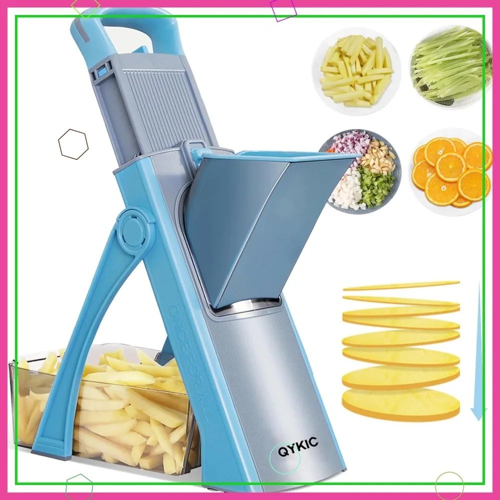

Adjustable Mandoline Slicer for Kitchen, Vegetable Chopper with Safety Guard, Potato Cutter for Meal Prep