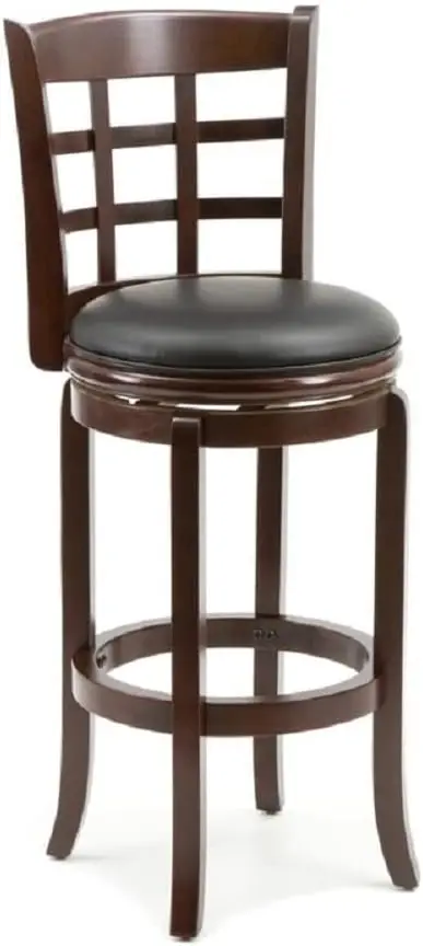 

Kyoto 29"" Swivel Bar Stool, Black/Cherry