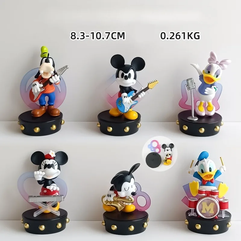 

6pcs/set Mickey Minnie Band Figurines Donald Duck Daisy Cartoon Resin Model Desktop Decoration Creative Movie Peripherals Gift