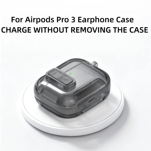 Imagen 2 del producto Cerradura de seguridad para Airpods Pro 3, funda con soporte para teléfono, diseño para Airpods Pro de 3. a generación, cubierta emergente automática con cordón y bolígrafo de limpieza
