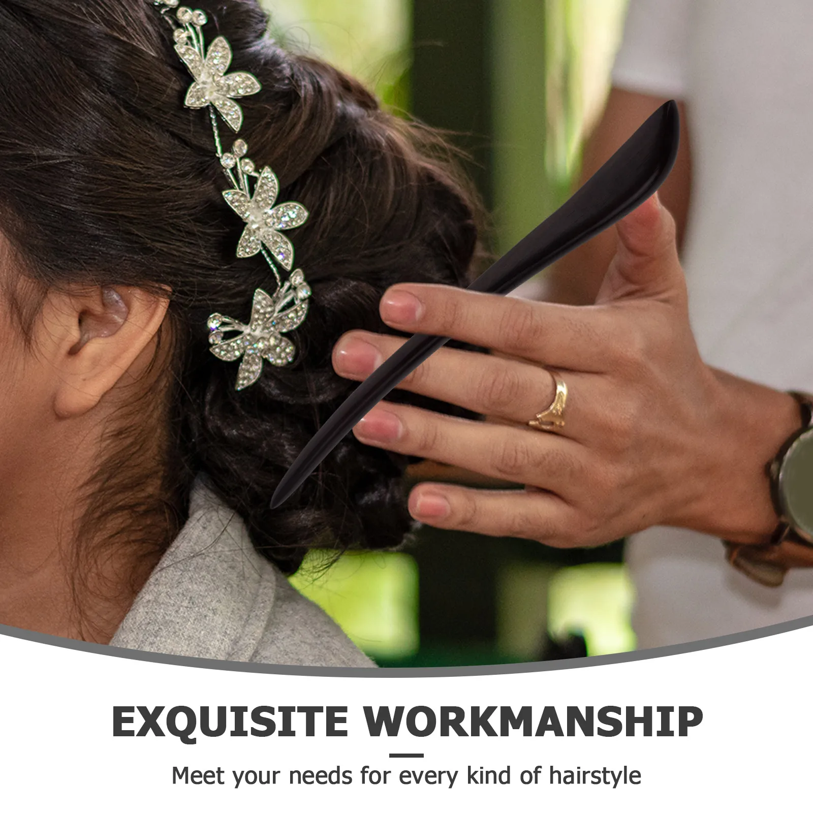 

2Pcs Black Ebony Hair Fork Simple Ancient Hairpin Date Holiday Vintage Headdress Hanfu Accessory Ancient Hairpin