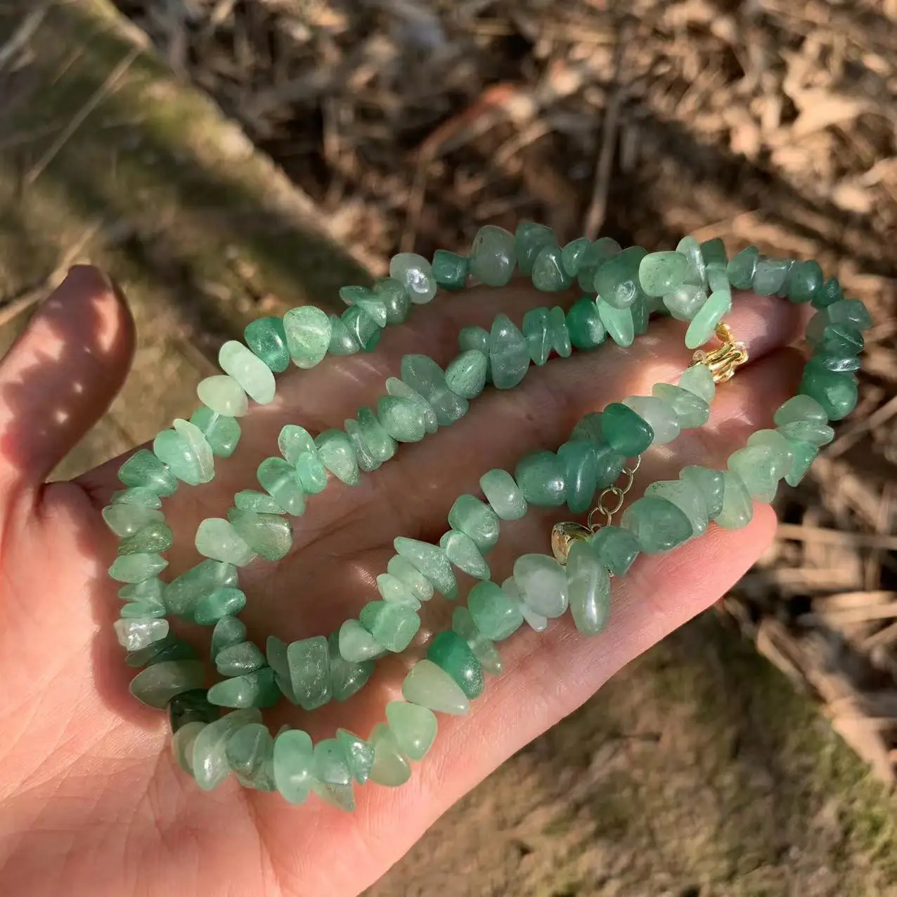 Natural Green Jade Choker Necklace Gemstone Women High Quality Jewelry Design Handmade Irregular Jewelry Wholesale