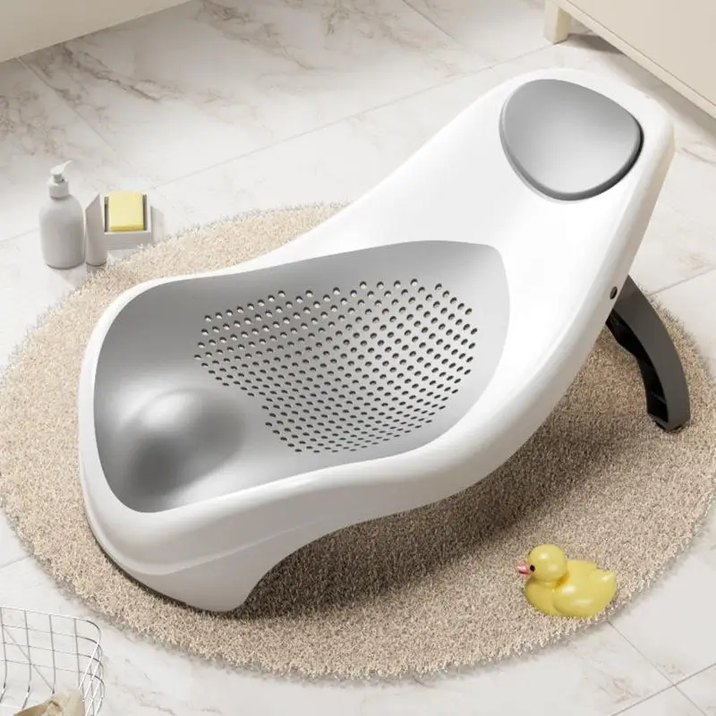 2024Folding Baby Bath Tub Portable Baby Shower Tubs With Temperature Sensing Non-slip Cushion Newborn Bathtub Safe Kids Bathtub