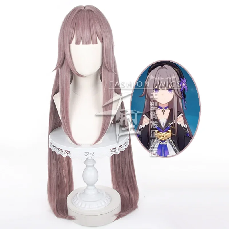 

Honkai Star Rail Herta Cosplay Wig Long Straight Wig Grey Purple Wig Cosplay Anime Cosplay Wig Heat Resistant Synthetic Wig