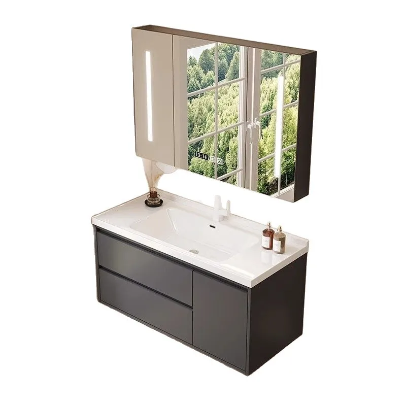 

Bathroom cabinet, washbasin, combination, toilet, ceramic, integrated, solid wood, simple