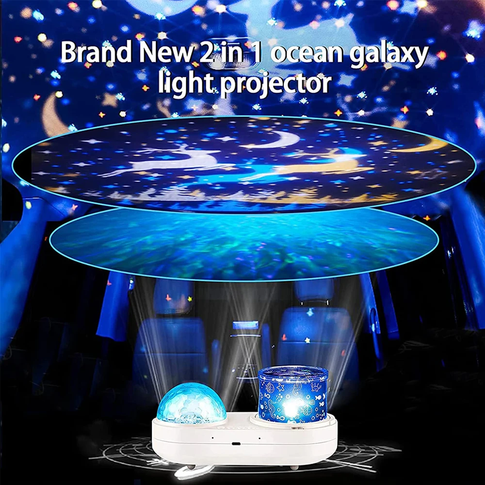 Novelty Kids Gift Galaxy Projection Lamp Ocean Star Sky Projector Night Lights Room Decor Rotating Nebula Starry Sky Night Lamp