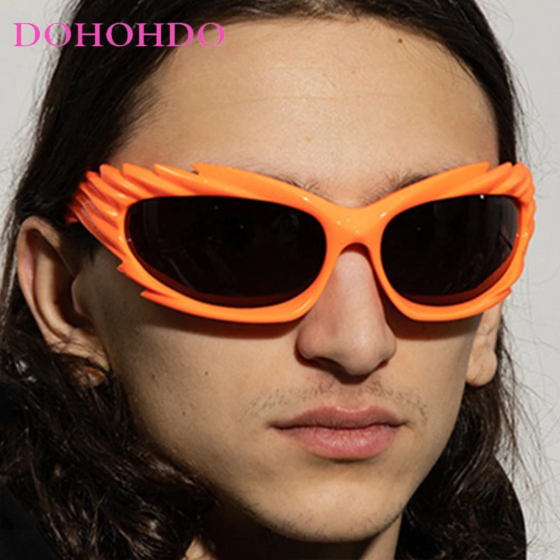 

Fashion Hip Hop Punk Oversized Oval Frame Women's Sunglasses Brand Design Men Sun Glasses For Summer Sports Party Goggles UV400