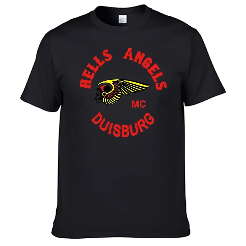 

Motorcycles Club Hells Angels Duisburg T shirt 100% Cotton Men Shirt N012